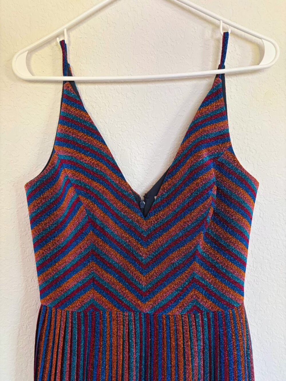 Dress the Population Metallic Rainbow Strip Hayley Dress, M - Picture 3 of 6